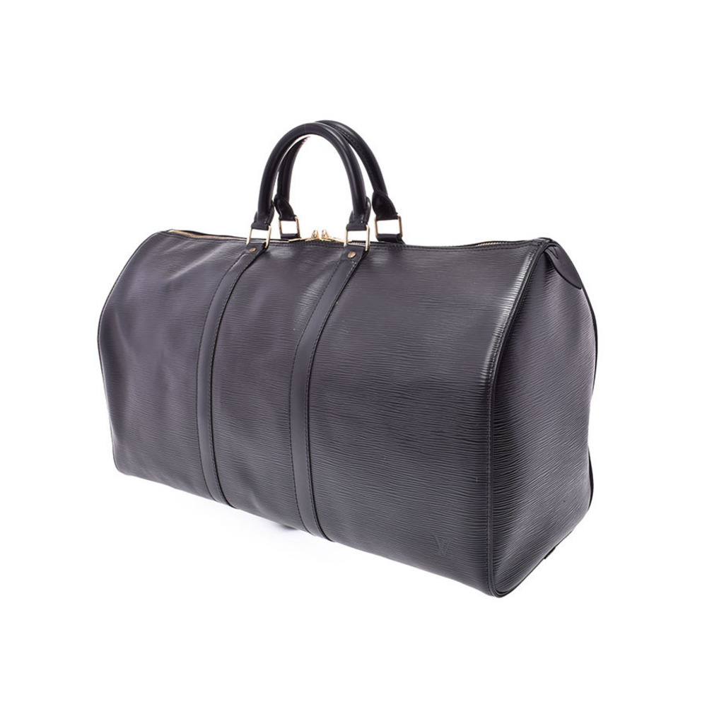 Louis Vuitton Keepall Noir Boston Black Epi Bag Leather